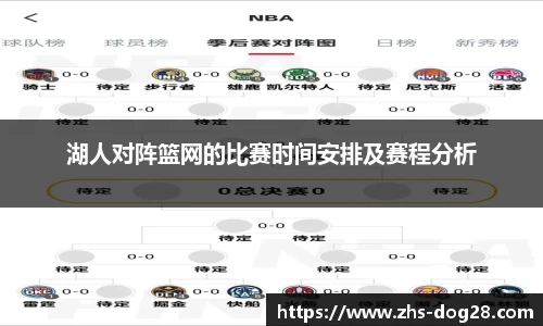 湖人对阵篮网的比赛时间安排及赛程分析